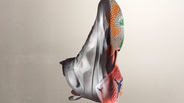Air Jordan 37 'Hare' colorway.
